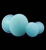 Blue Glow in the Dark Glass Plugs - Single Flare