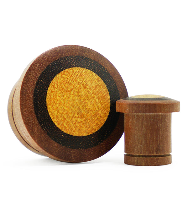 Single Flare Saba Wood Plugs with Areng & Jackfruit Inlay