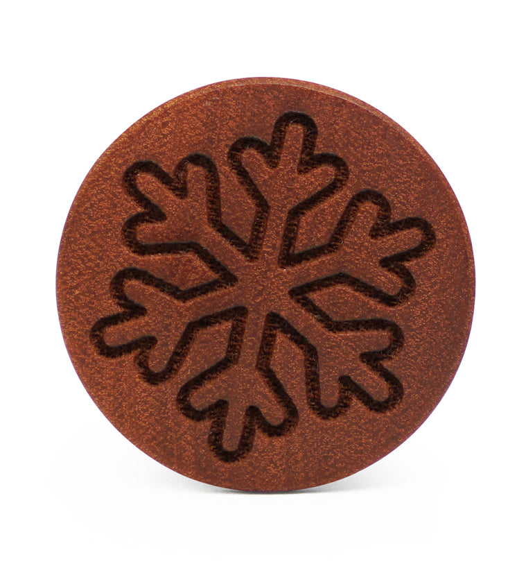 Snowflake Engraved Wood Plugs