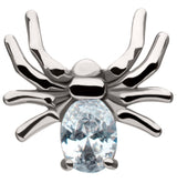 Spider Clear CZ Stainless Steel Internally Threaded Labret