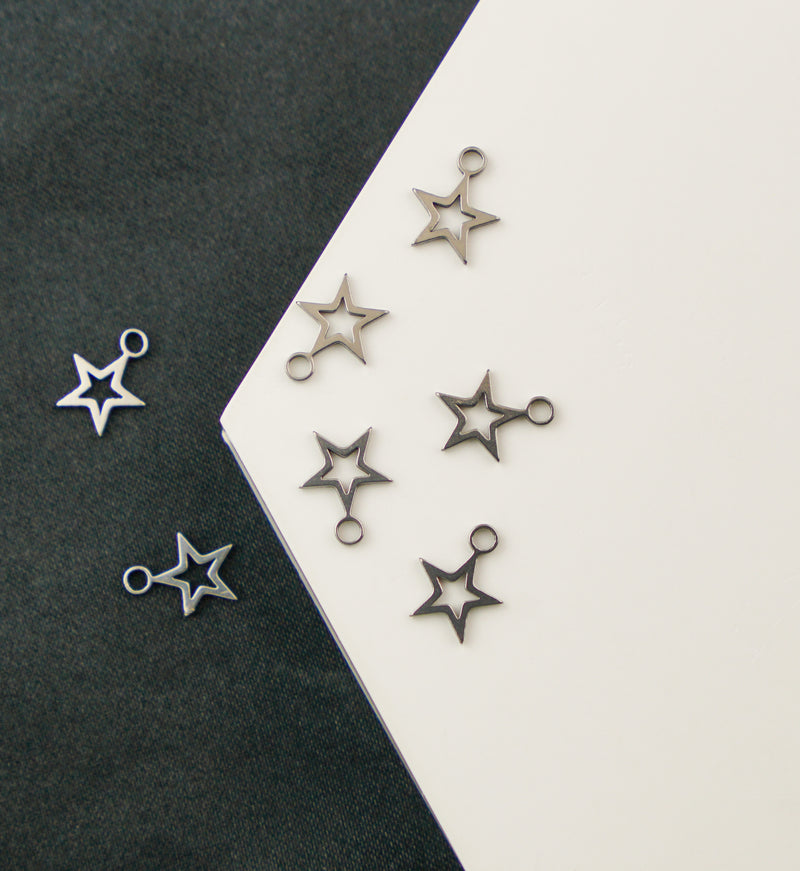 Star Outline Stainless Steel Charm