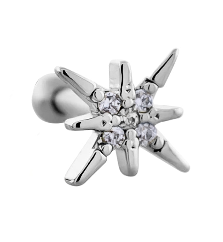 Starbright Clear CZ Stainless Steel Cartilage Barbell