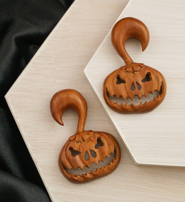 Stingy Jack Pumpkin Saba Wood Ear Hangers