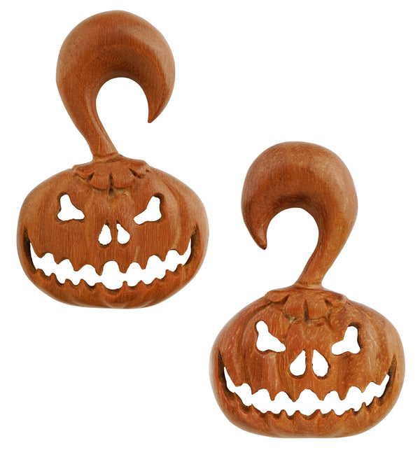 Stingy Jack Pumpkin Saba Wood Ear Hangers