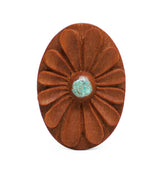 Sunflower Turquoise Inlay Oval Wood Plugs