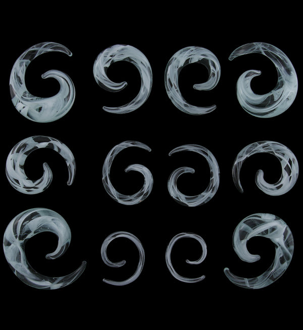 Mint Swirl Glass Spirals