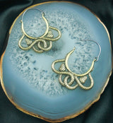 Tangled Snakes Brass Plug Hoops