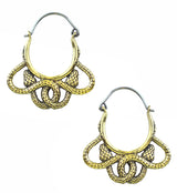 Tangled Snakes Brass Plug Hoops