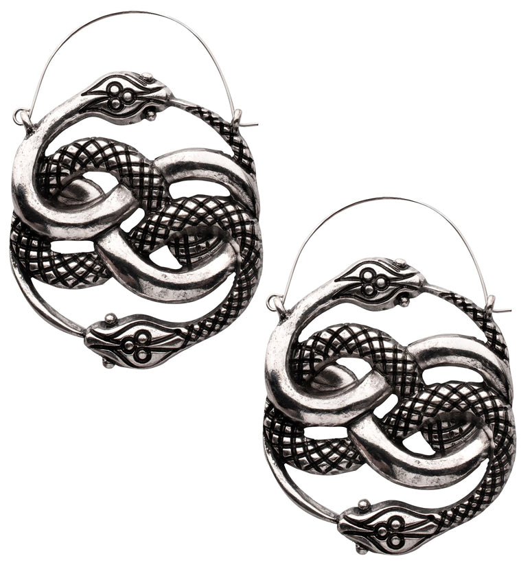 Tangled Snakes Stainless Steel Plug Hoops