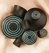 Target Turquoise Stone Inlay Areng Wooden Plugs