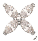 Tetrad Marquise Clear CZ Internally Threaded Titanium Top