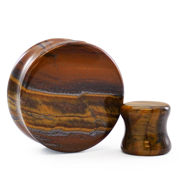 Tiger Eye Double Flare Plugs