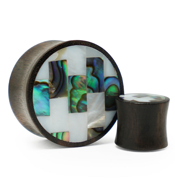 Tiled MOP & Abalone Shell Wood Plugs