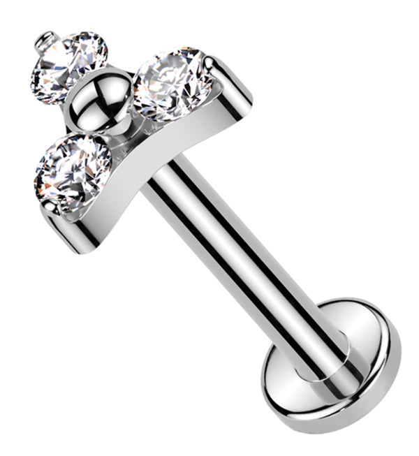 Trinity Clear CZ Titanium Threadless Labret