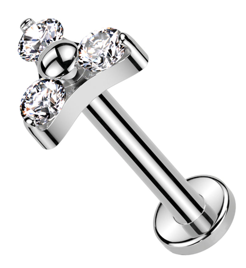 Trinity Clear CZ Titanium Threadless Labret