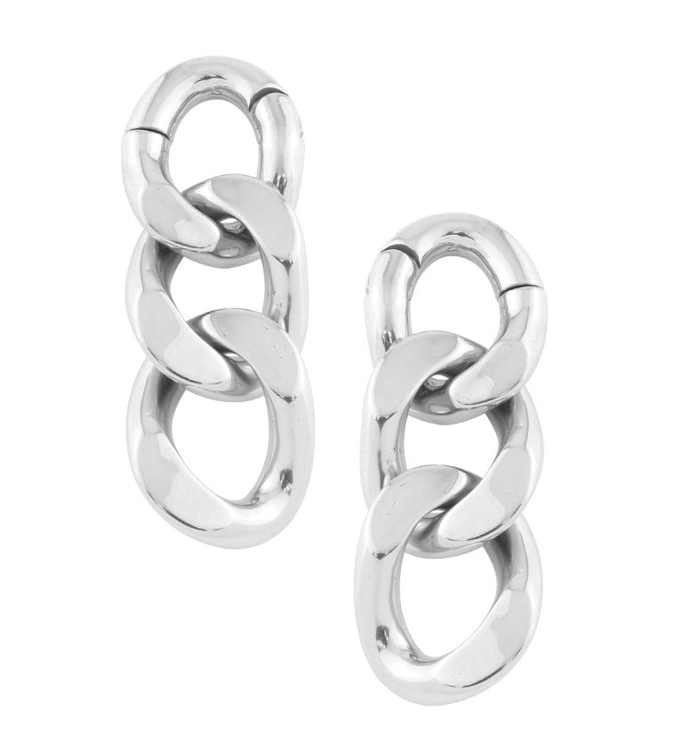 Triple Chain Link Hinged Ear Weights | UrbanBodyJewelry.com