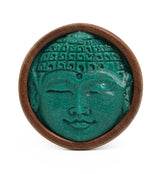 Saba Wood Plugs With Buddha Stone Inlay