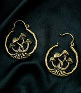 Twisted Mushrooms Hoop Brass Hinged Hangers/Earrings