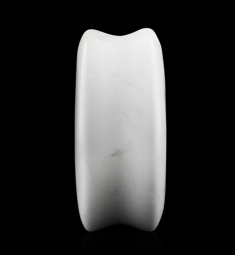 White Howlite Stone Teardrop Plugs