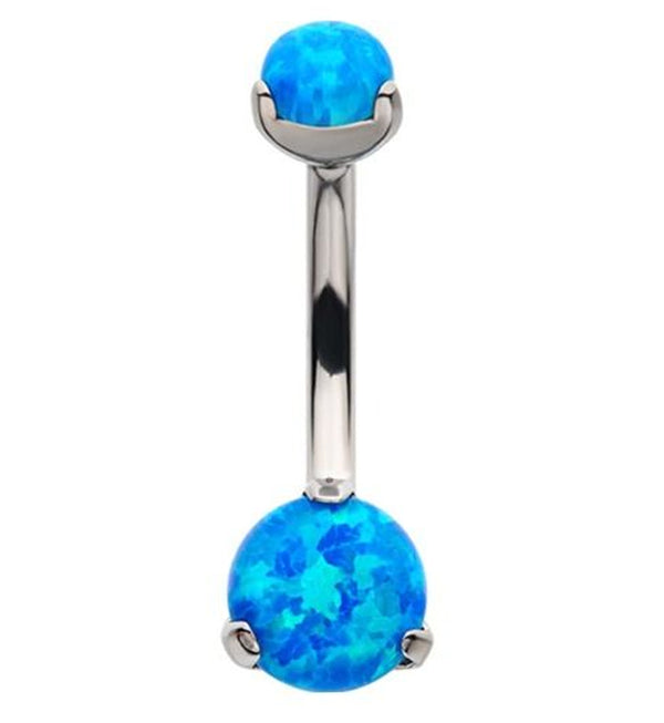 Blue Opalite Titanium Internally Threaded Belly Button Ring