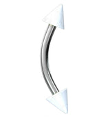 Double Spiked Color Steel Curved Barbell