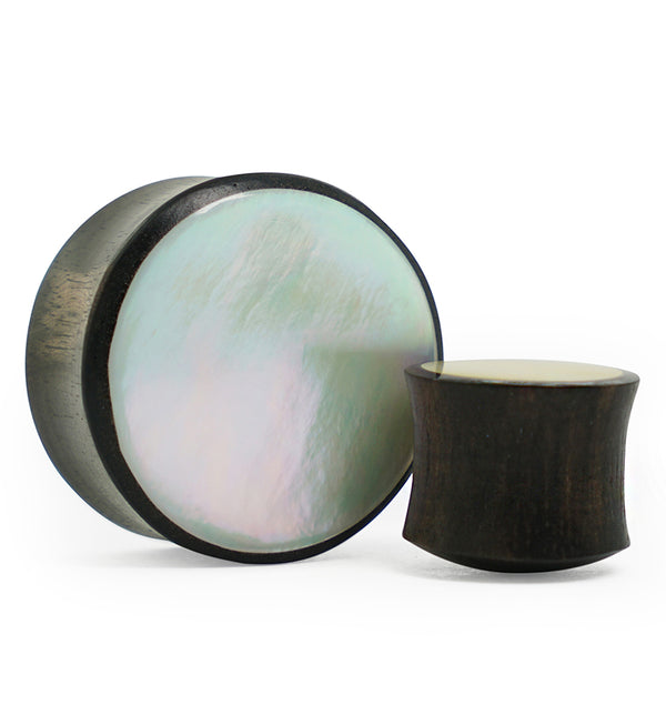 Areng Wood Plugs with Mother of Pearl Inlay