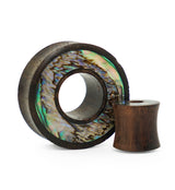 Sono Wood Tunnel Plugs With Abalone Shell Inlay