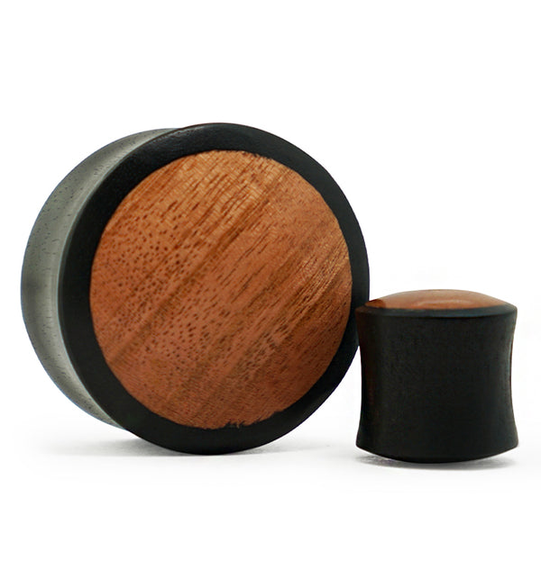 Areng Wood Plugs with Pink Ivory Inlay