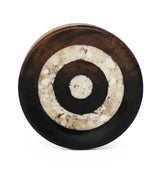 Areng Wood Plugs With White Target Stone Inlay