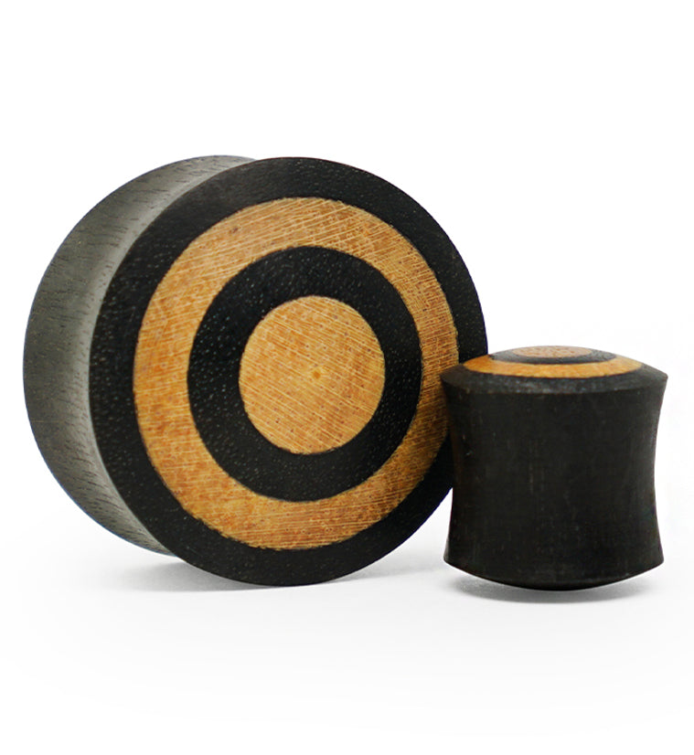 Areng Wood Plugs with Target Jackfruit Wood Inlay