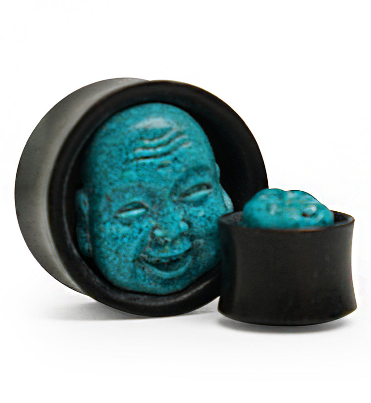 Areng Wood Plugs With Buddha Stone Inlay