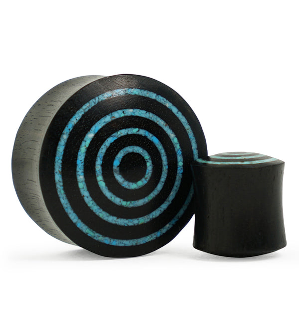 Target Turquoise Howlite Stone Inlay Areng Wooden Plugs