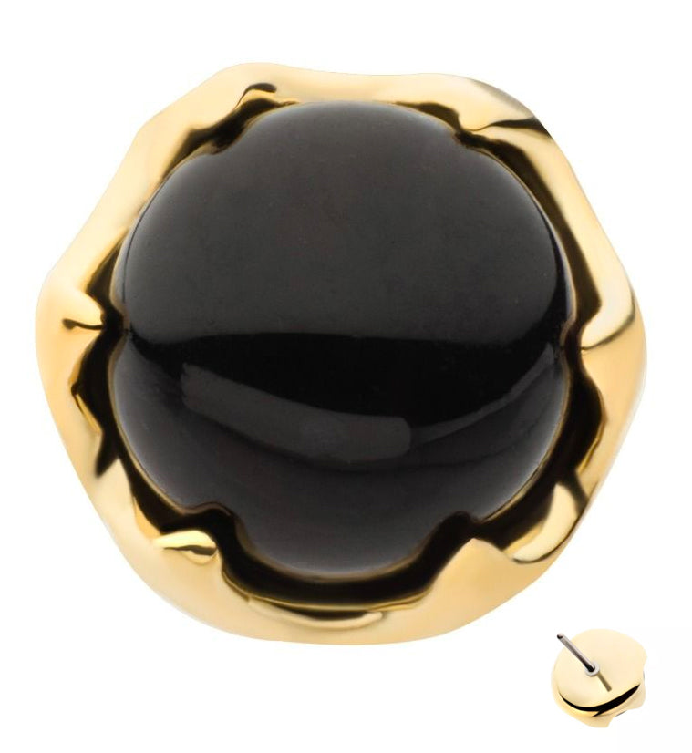 14kt Gold Black Onyx Threadless Top