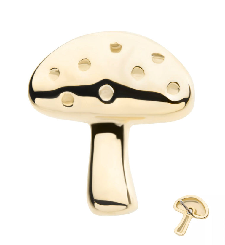 14kt Gold Mushroom Threadless Top