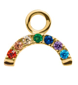 14kt Gold Rainbow Arc CZ Charm