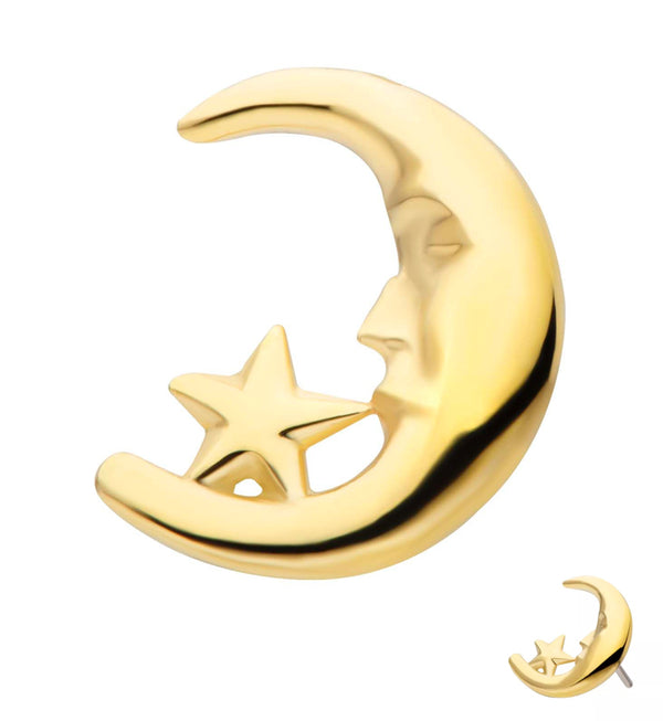 14kt Gold Sleeping Moon Threadless Top