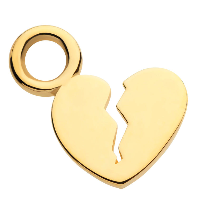 14kt Gold Split Heart Charm