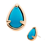 14kt Gold Weep Turquoise Howlite Threadless Top