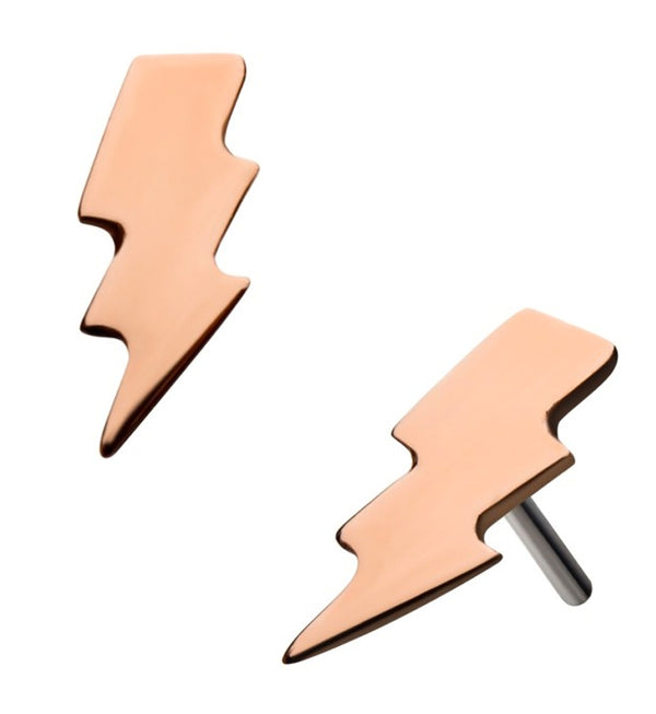 14kt Rose Gold Lightning Bolt Threadless Top