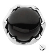 14kt White Gold Black Onyx Threadless Top