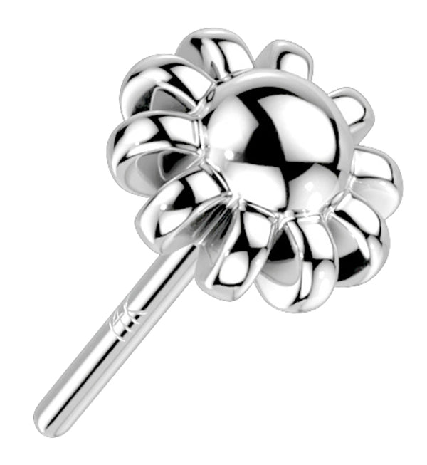 14kt White Gold Daisy Threadless Top