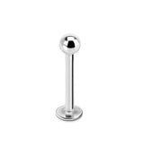 16G 14kt White Gold Flat Back Labret Post