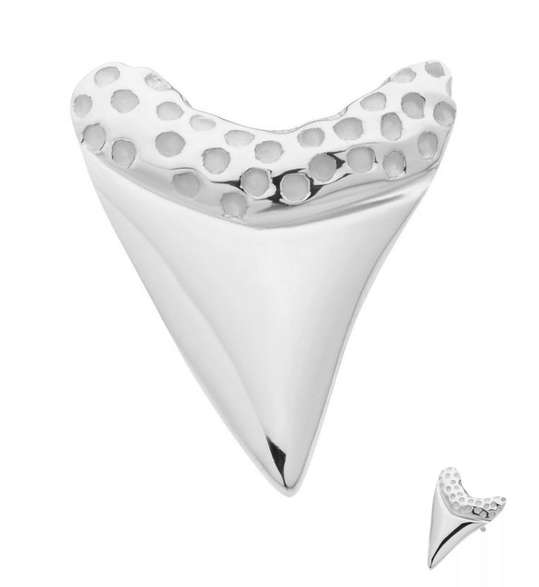 14kt White Gold Shark Tooth Threadless Top