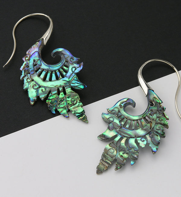 18G Alary White Brass Abalone Hangers / Earrings