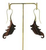 18G Feather Brass Wood Hangers / Earrings