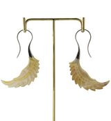 18G Pinion White Brass MOP Hangers / Earrings