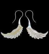 18G Pinion White Brass MOP Hangers / Earrings