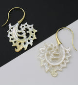 18G Plume Brass MOP Hangers / Earrings