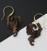 18G Sprig Brass Wood Hangers / Earrings