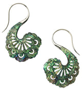 18G Aigrette White Brass Abalone Hangers / Earrings